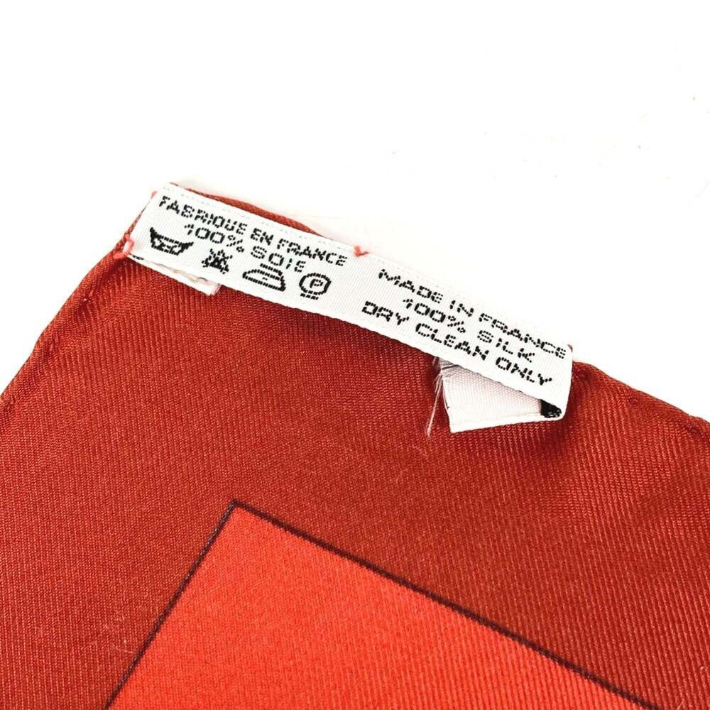 HERMES Red Silk Scarf - Picture 5 of 13